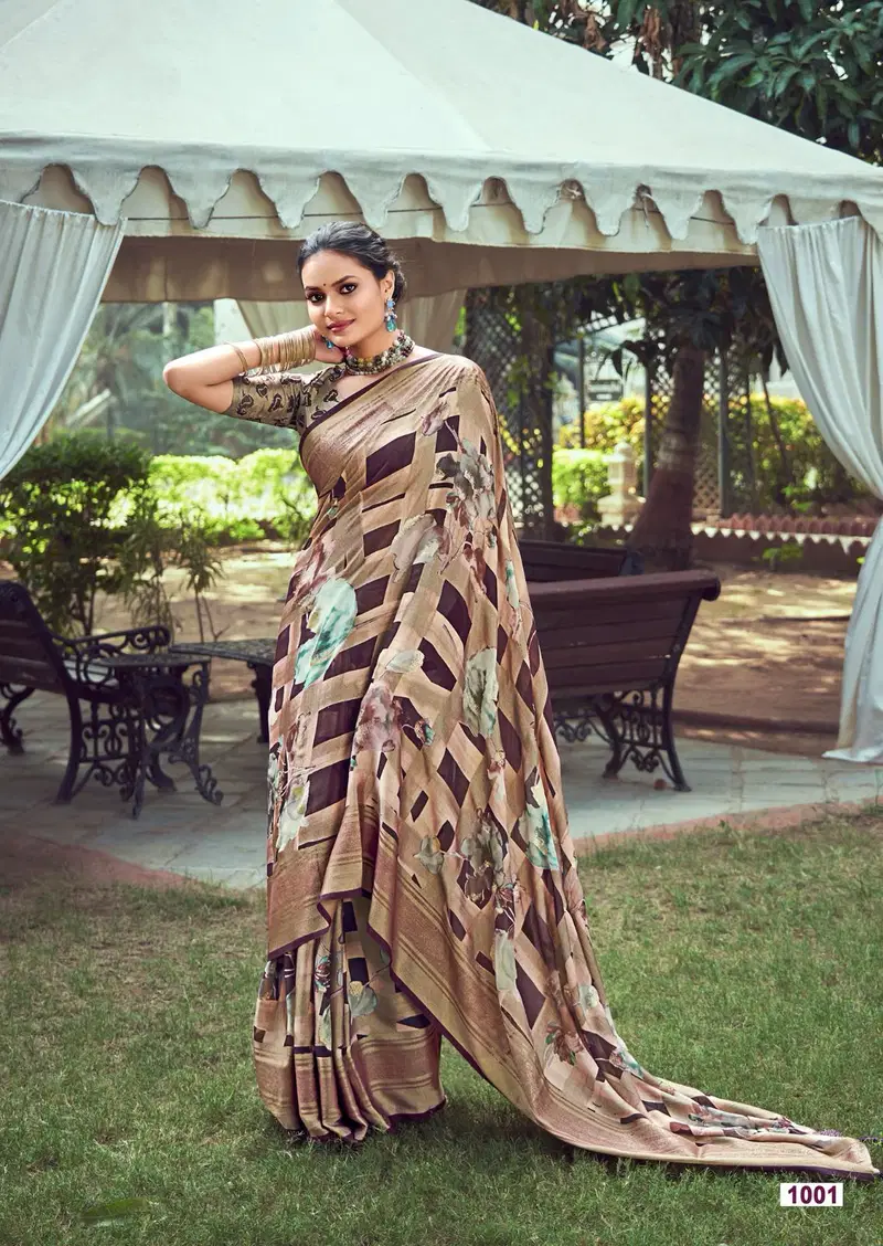 Saroj Vol 2 By Kashvi Moss Brasso Printed Designer Sarees Wholesale In India